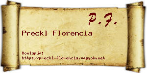 Preckl Florencia névjegykártya
